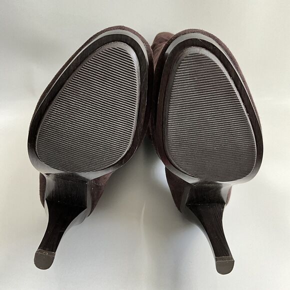 Michael Kors Boots Women 8M Brown Suede Kincade Knee High Slouchy Platform Heels - Picture 9 of 12